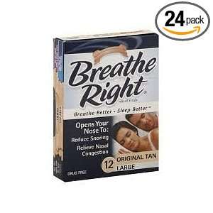   ) Breathe Right Original Tan Large 24 Boxes