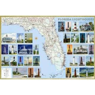  Florida Lighthouses Map   Laminated Poster Explore 