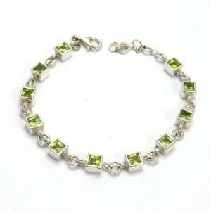  Franki Baker Square Cut Peridot and 925 Sterling Silver 