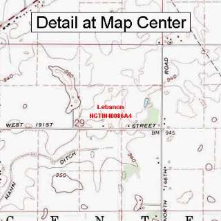  USGS Topographic Quadrangle Map   Lebanon, Indiana (Folded 