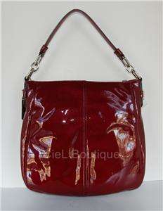   Authentic COACH 17861 Chelsea Ashlyn Hobo Patent Leather Bag Wine Red