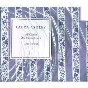   Laura Ashley Queen Sheet Set   Rose Pale Chambray Blue