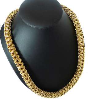 29 BIG WOVEN LINK CHAIN GOLD BRASS HIP HOP NECKLACE  