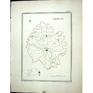  Walker Creighton Antique Map C1850 Hereford England 