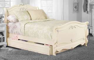 Youth Antiqued White Twin Trundle Sleigh Bed  