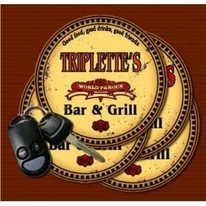 TRIPLETTES Family Name Bar & Grill Coasters Kitchen 