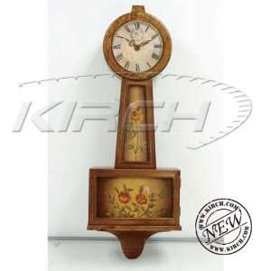  Vintage Hand painted Rose Banjo Wooden Clock[9089Rose 