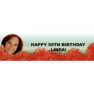  Red Poppies Personalized Photo Banner Standard 18 x 61 