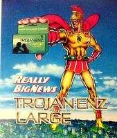 1990 Trojanman Cartoon Trojan Condom Animation Art AD  