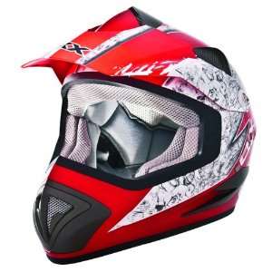  CKX Red/Silver TX 517 Ride Hard Helmet