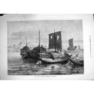   1874 Famine Bengal Grain Boats Ganges River Fine Art