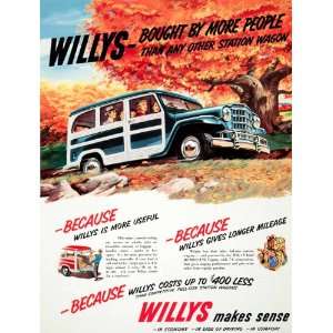  1951 Ad Willys Overland Motors Station Wagon Jeep 