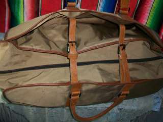   Lancel Thick Canvas & Leather Large Duffle Travel Luggage Bag  