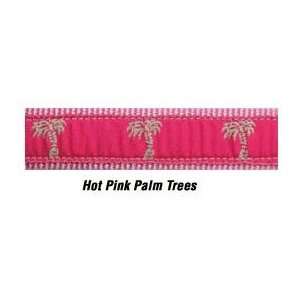  Hot Pink Palm Treet Dog Collar Fitz Neck Size 8 12 