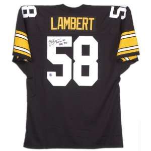  Jack Lambert Autographed Custom Throwback Jersey with Hall 
