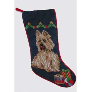 Cairn Terrier Needlepoint Stocking