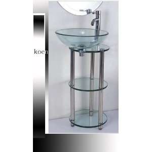 Koen Bathroom Pedestal Glass Sink Vanity Ks027