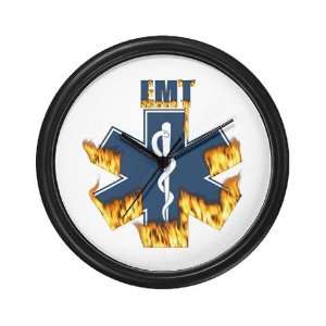 Burning EMT Gifts Firefighter Wall Clock by  