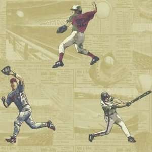  Baseball Sidewall Antique Wallpaper in 4Walls