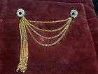 FANTASTIC VINTAGE RHINESTONE CHATELAINE WITH DANGLES  