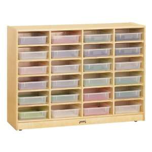  Baltic Birch Paper Tray Cubby Unit 24 Cubbies with Clear 