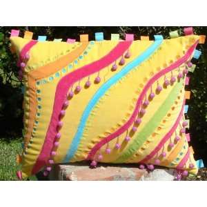  Party Time Throw Pillow in Yellow