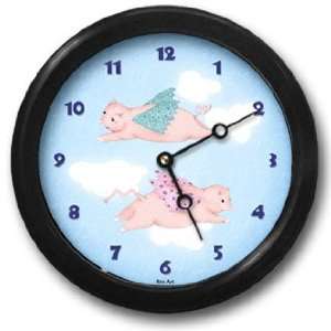 Flying Pigs Round Acrylic Wall Clock