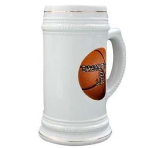    Stein (Glass Drink Mug Cup) Basketball Equals Life 