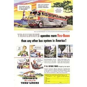  1951 Ad Greyhound Trailways Lighthouse Vintage Travel 