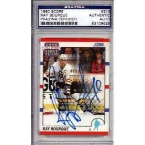 Ray Bourque Autographed 1990 Score Canadian Card PSA/DNA 