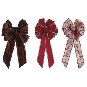    12 each Holiday Trims Plaid Wire Bow (7936)