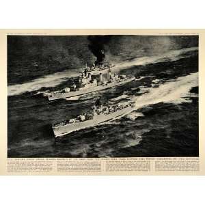  1960 Royal Navy HMS Tiger Whitby Battleaxe Ships Print 