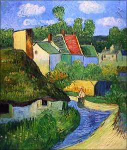   Hand Painted Oil Painting Repro Van Goghs House at Auvers  
