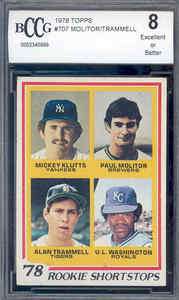 1978 topps #707 MOLITOR / TRAMMELL rc rookie BGS BCCG 8  