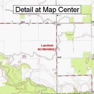   Topographic Quadrangle Map   Lakefield, Michigan (Folded/Waterproof