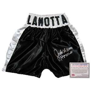  Jake LaMotta Autographed Custom Name Boxing Trunks Sports 