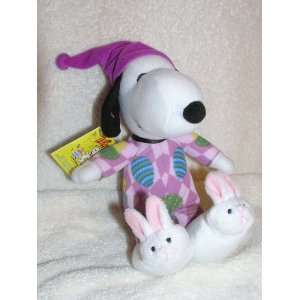  Peanuts 6 Plush Snoopy in Easter Pajamas and Bunny 