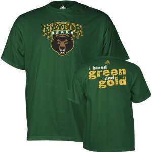  Baylor Bears adidas Dark Green Bleed School Colors T Shirt 