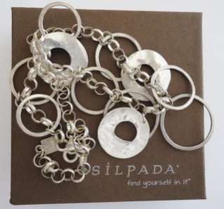 SILPADA Sterling Silver HAMMERED RINGS CIRCLES Necklace   #N1325 
