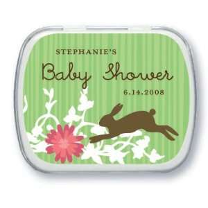  Bunny Leap Personalized Candy Tin Baby Shower Favors 