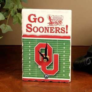  Oklahoma Sooners Football Field Desk Clock Sports 