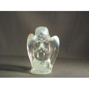   Crystal Opalescent Glass Praying Angel with Wings Hand Made in Ohio