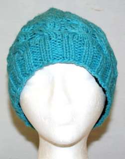 NEW HAND KNITTED WOOL HAT WITH INNER FLEECE FAIR TRADE  