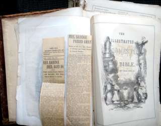 1847 antique SAVIDGE FAMILY LEATHER BIBLE berwick pa  