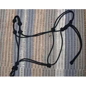  black clinician rope horse halter with extra nose knots 