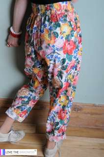 WOW Slouchy ROSE Vintage 80s Trousers harem pants S M  