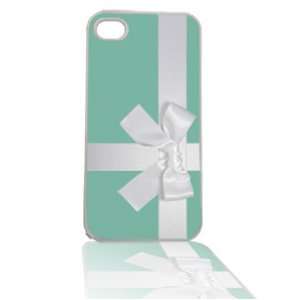  Tiffany Blue Box with Bow iPhone 4/4s Cell Case White 