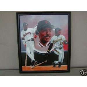 Barry Bonds Leon Wolf Canvas Original Painting Framed   Original MLB 