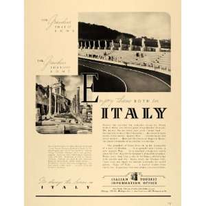  1938 Ad Italian Tourist Italy Rome Appian Way Colosseum 