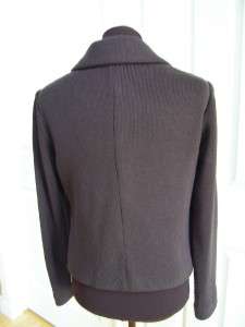 EMIL RUTENBERG Brown Plaid Sweater Coat Jacket S  
